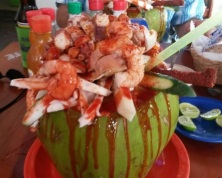 Bob Chelero aka seafood heaven on a coco shell (find it in Bucerias, Nayarit MX)